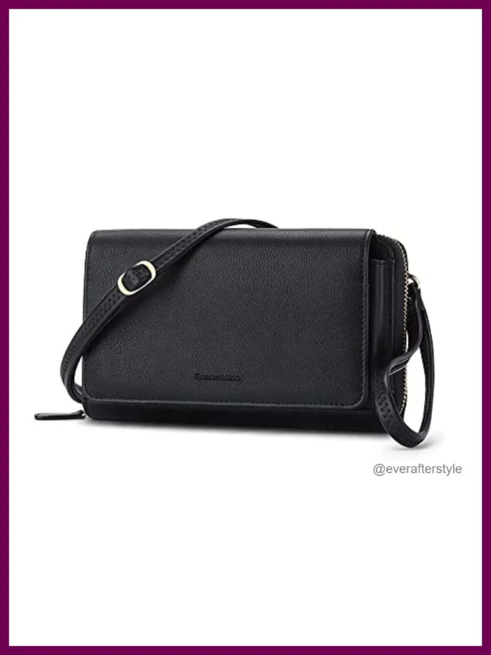 RFID Vegan Leather Crossbody Wristlet Wallet with 18 Card Slots & Phone Pocket